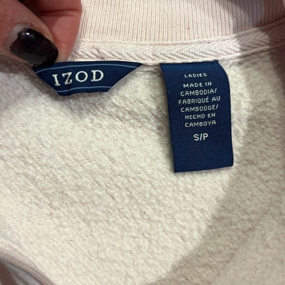 IZOD | pink full zip sweatshirt, size small - Picture 2 of 7